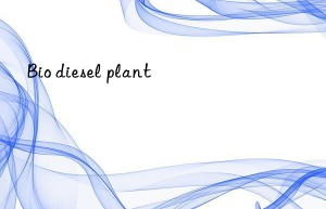 Bio diesel plant