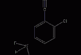 2-Chloro-5-(trifluoromethyl)benzonitrile structural formula