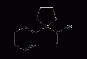 1-phenylcyclopentane-1-carboxylic acid structural formula